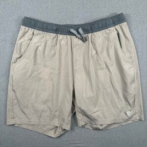 Burlebo Performance Everyday Shorts Mens XL Tan Khaki 6" Lined Stretch Pull On